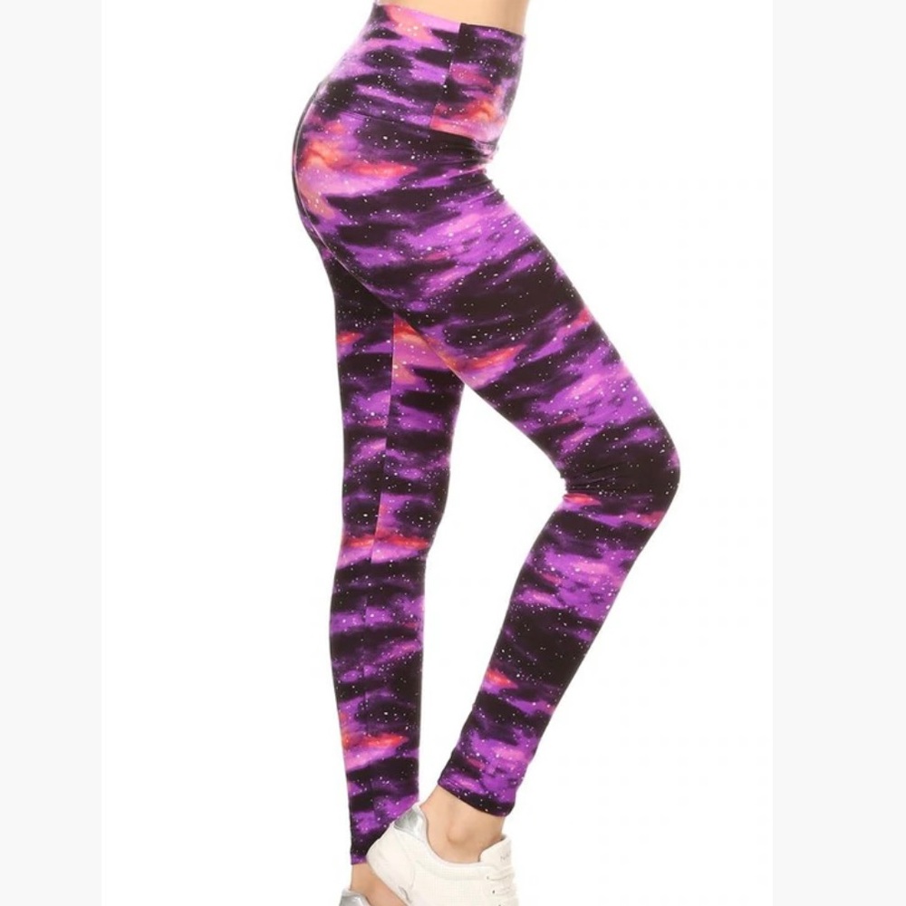 Purple Galaxy Leggings.  High waist